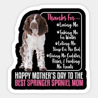 Mother's Day To Best English Springer Spaniel dog Mom Sticker